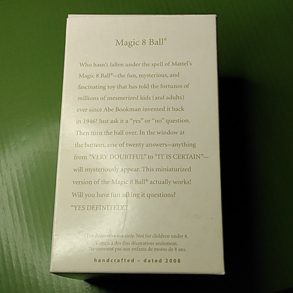 Hallmark Ornament Magic 8 Ball - Picture 2 of 4